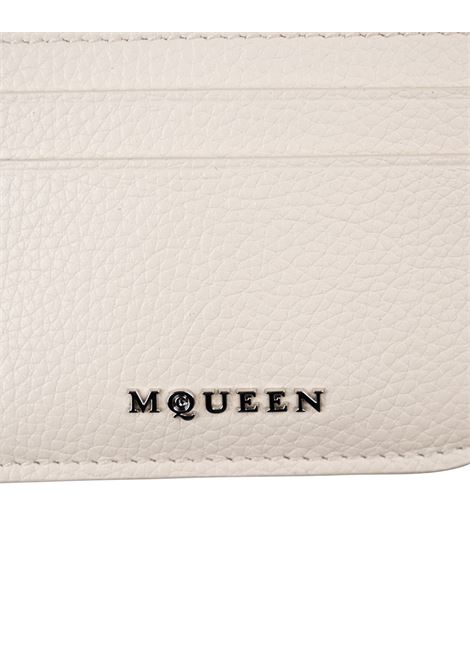 Portacarte In Pelle Bianca Con Logo Argentato ALEXANDER MCQUEEN | 813545-1VDCC9701